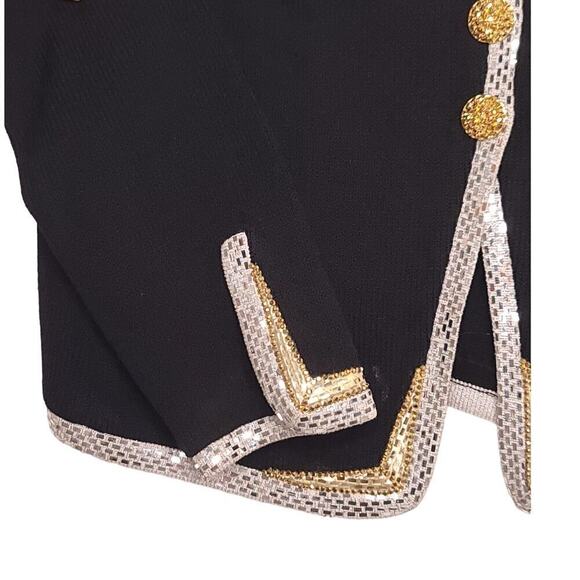 St. John Evening Marie Gray Santana Knit Embellished Blazer Jacket Womens size 6 - Picture 3 of 8